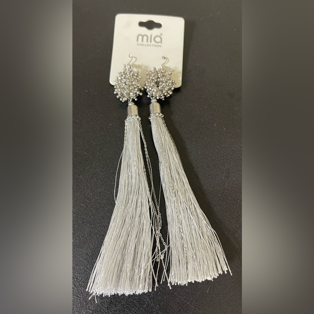 MIA Silver Tassel Earrings